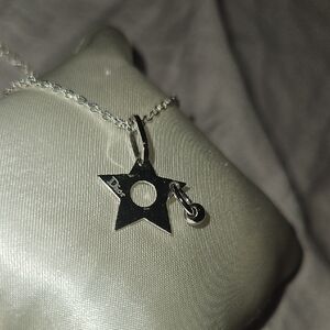 Dior Silver Star Charm Necklace
